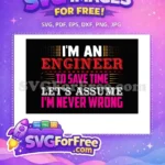 Free Engineer Quote Free Red Pink Typography Engineer Quotes Free SVG - Instant Download