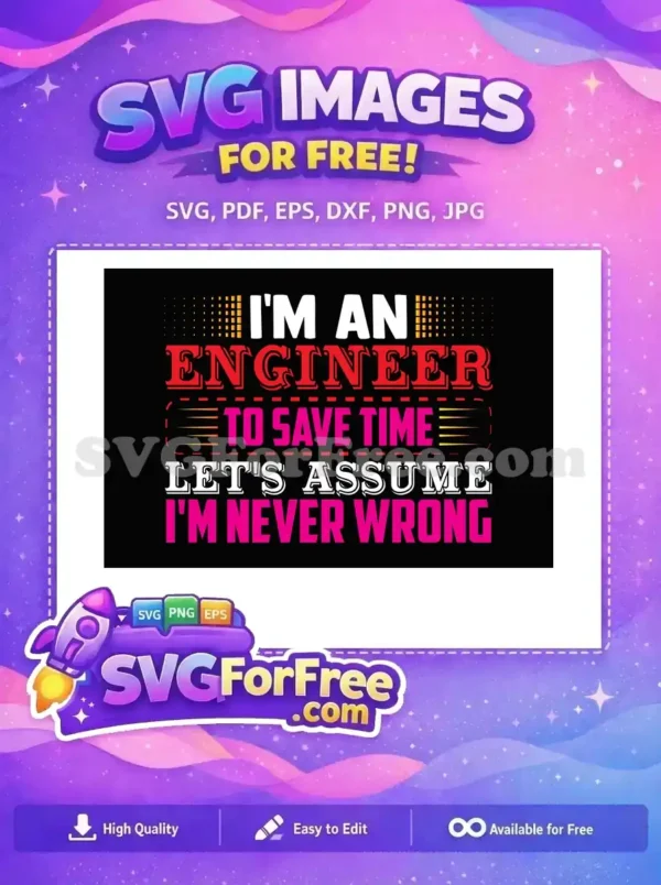 Free Engineer Quote Free Red Pink Typography Engineer Quotes Free SVG