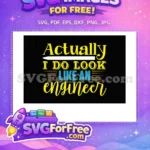 Free Yellow Text Pencil Free Blue Script Engineer Quotes Free SVG - Instant Download
