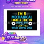 Free Blue Yellow Mechanical Engineer Free White Gear Design Engineer Quotes Free SVG - Instant Download