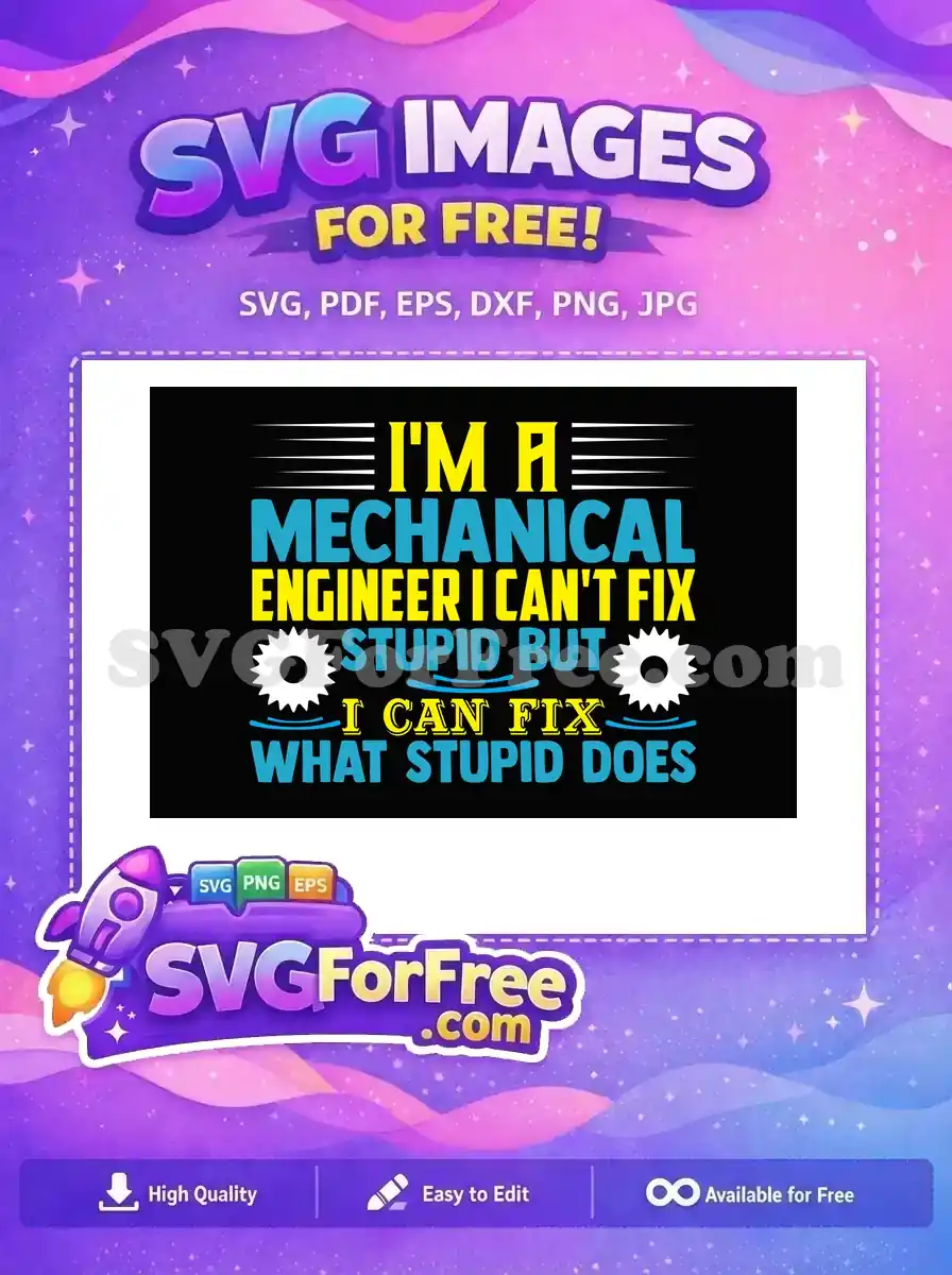 Free Blue Yellow Mechanical Engineer Free White Gear Design Engineer Quotes Free SVG