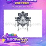 Free White All-Seeing Eye Free Intricate Mandala Evil Eye Free SVG - Instant Download