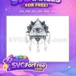 Free Mystical Eye Triangle Free Detailed Spiritual Mandala Evil Eye Mandala Free SVG - Instant Download
