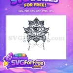 Free White Evil Eye Free Intricate Mandala Spiritual Free SVG - Instant Download