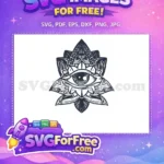 Free White Evil Eye Free Dark Mandala Mystical Protection Charm Free SVG - Instant Download