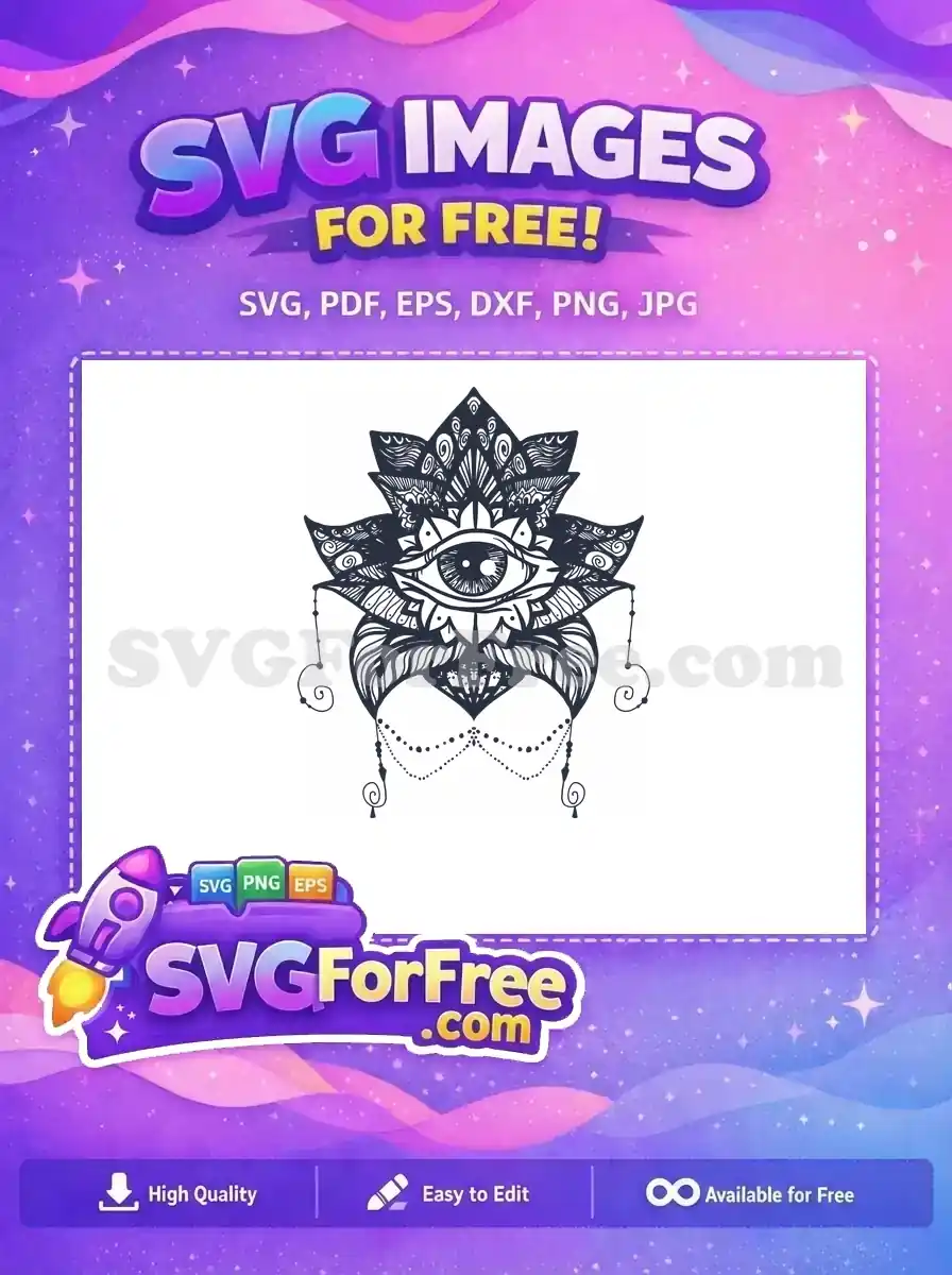 Free White Evil Eye Free Intricate Mandala Protective Amulet Free SVG