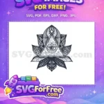 Free White All-Seeing Free Evil Eye Mandala Protection Symbol Free SVG - Instant Download