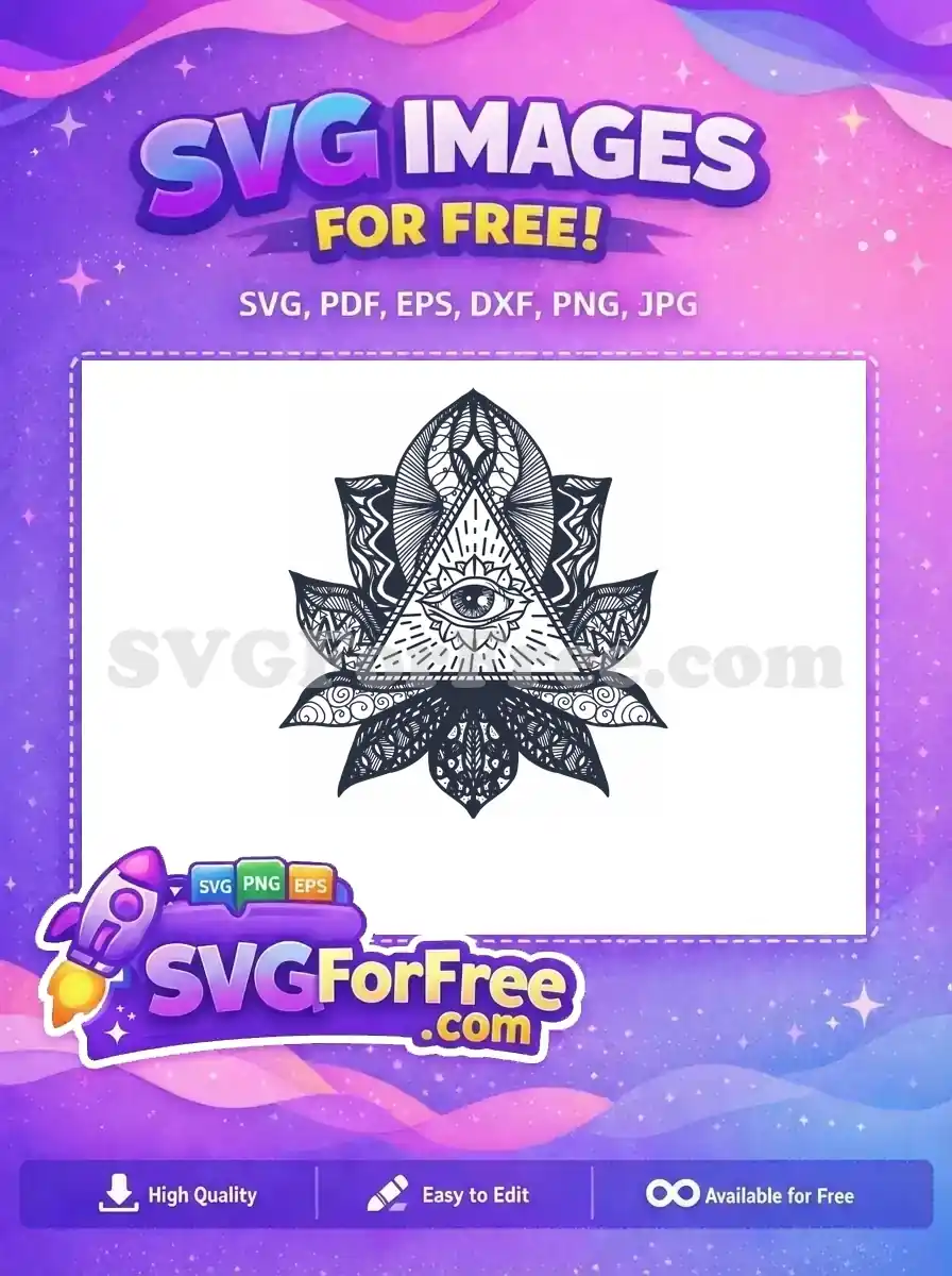 Free White All-Seeing Free Evil Eye Mandala Protection Symbol Free SVG