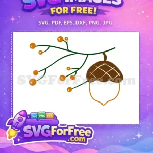 Free brown acorn design Free orange berries branch FALL Shirt Free SVG Free brown acorn design Free orange berries branch FALL Shirt Free SVG
