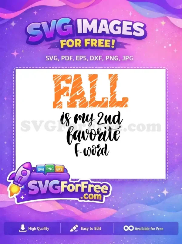 Free Orange Distressed FALL Free Humorous F-Word Autumn Shirt Free SVG