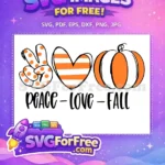Free Polka Dot Peace Sign Free Striped Heart Fall Pumpkin Free SVG - Instant Download