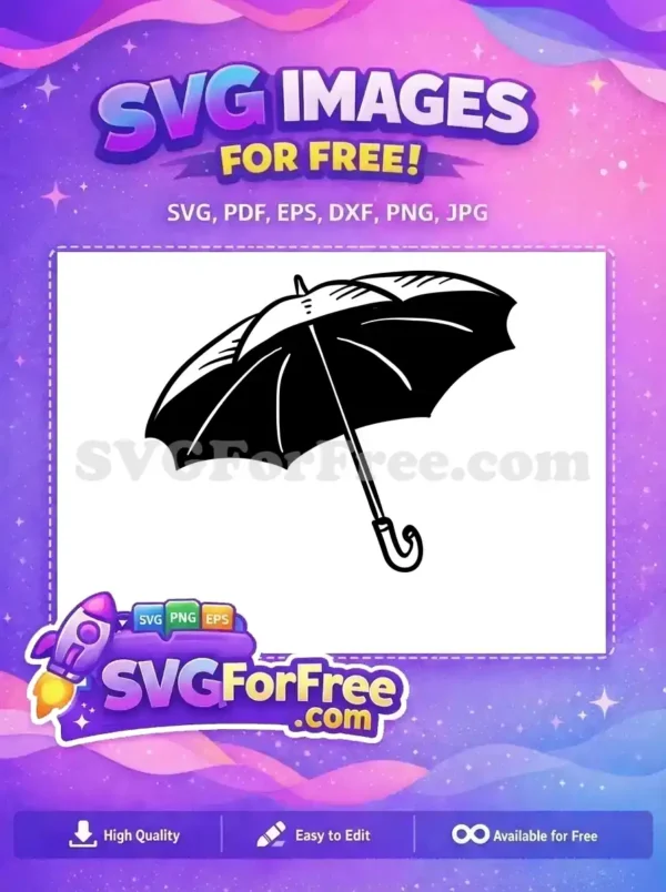 Free Classic Black Umbrella Free Autumn Rain FALL Shirt Free SVG