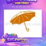 Free Warm Orange Umbrella Free Curved Handle Design FALL Shirt Free SVG - Instant Download