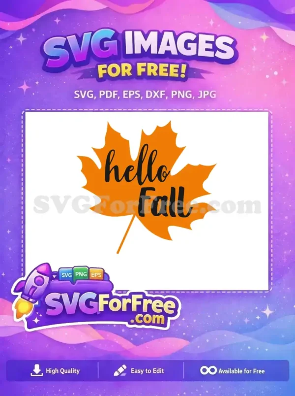 Free Orange Maple Free Hello Fall FALL Shirt Free SVG Free Orange Maple Free Hello Fall FALL Shirt Free SVG