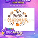 Free Autumn Leaves Free Hello Pumpkin FALL Shirt Free SVG - Instant Download