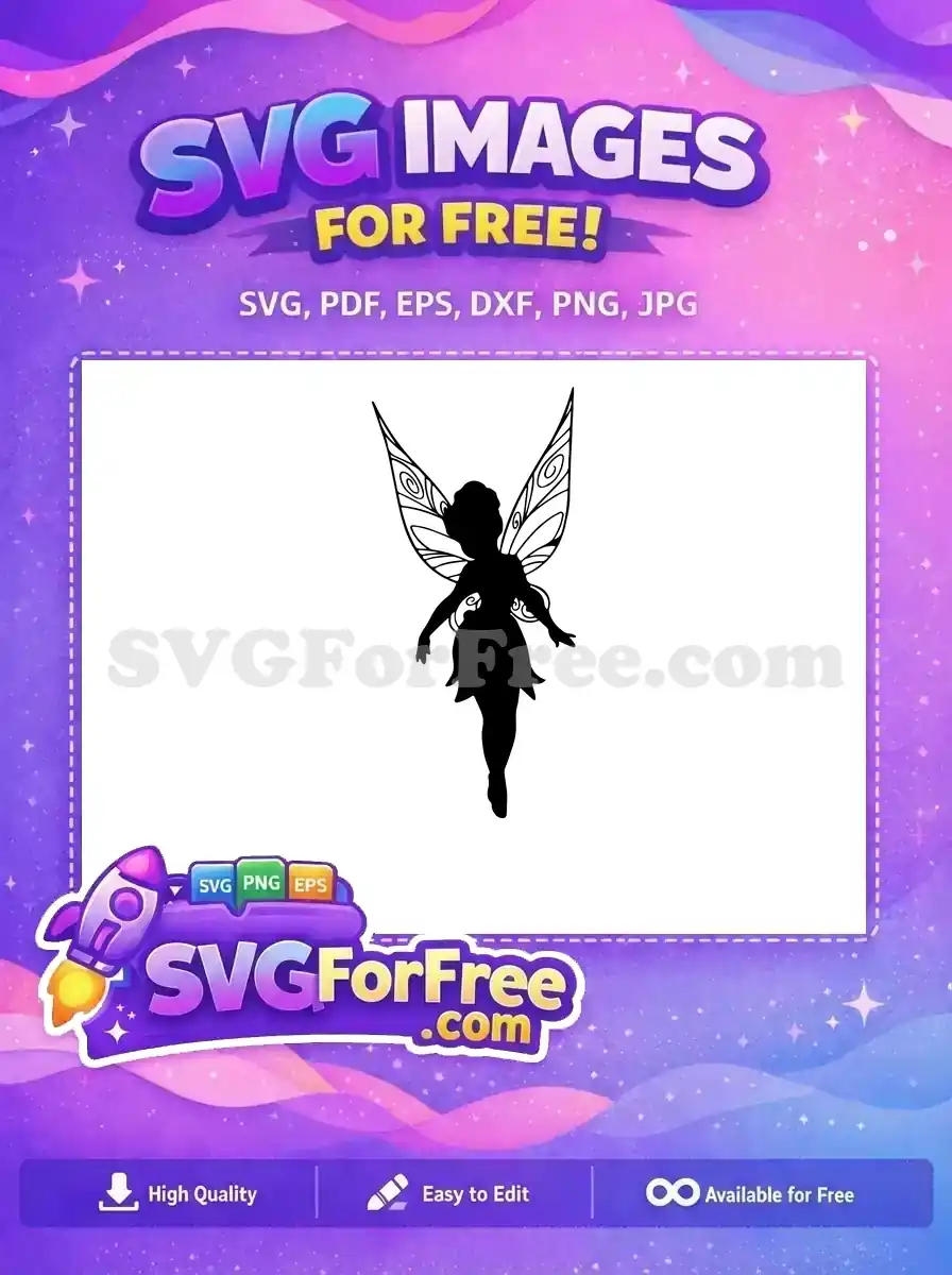 Free Tinkerbell Free Intricate Wings Fairy Quotes Silhouette Free SVG