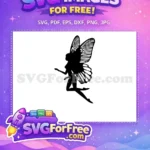 Free Black Flying Free Winged Silhouette Fairy Quotes Free SVG - Instant Download