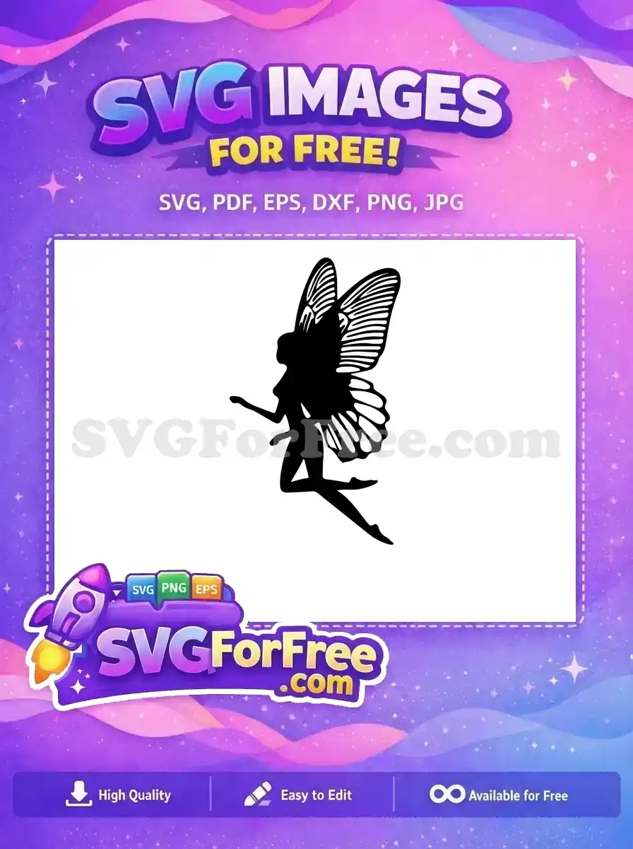Free Black Flying Free Winged Silhouette Fairy Quotes Free SVG