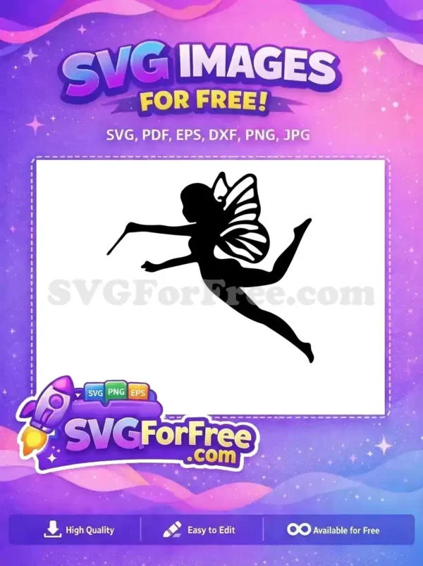 Free Flying Silhouette Free Magic Wand Fairy Quotes Free SVG