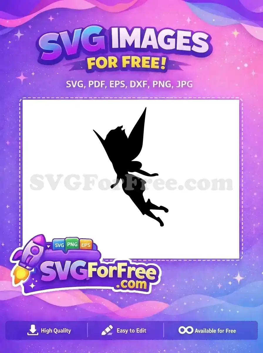 Free Flying Fairy Free Tinkerbell Silhouette Peter Pan Free SVG