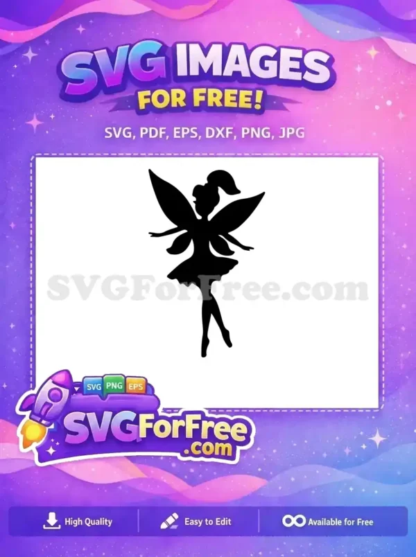 Free Elegant Black Silhouette Free Magical Tinkerbell Fairy Quotes Free SVG