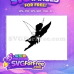 Free elegant fairy silhouette Free magical flying pose Tinkerbell Free SVG - Instant Download