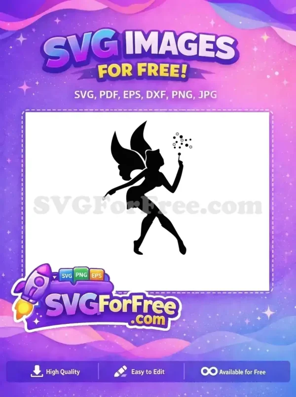 Free Tinkerbell Fairy Free Magic Silhouette Peter Pan Free SVG Free Tinkerbell Fairy Free Magic Silhouette Peter Pan Free SVG
