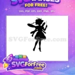 Free Magical Fairy Silhouette Free Wand Curly Hair Enchanted Fantasy Free SVG - Instant Download