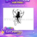 Free Elegant Dancing Fairy Free Curly Wings Fairy Quotes Silhouette Free SVG - Instant Download