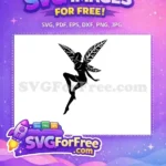 Free Graceful Black Free Intricate Wings Fairy Silhouette Free SVG - Instant Download