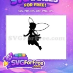 Free Enchanting Black Silhouette Free Delicate Flying Fairy Fantasy Free SVG - Instant Download