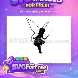 Free Black Silhouette Fairy Free Magical Wand Tinkerbell Free SVG