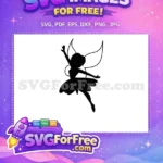 Free joyful Tinkerbell dancing silhouette Free magical pixie dust Fairy Quotes Free SVG - Instant Download