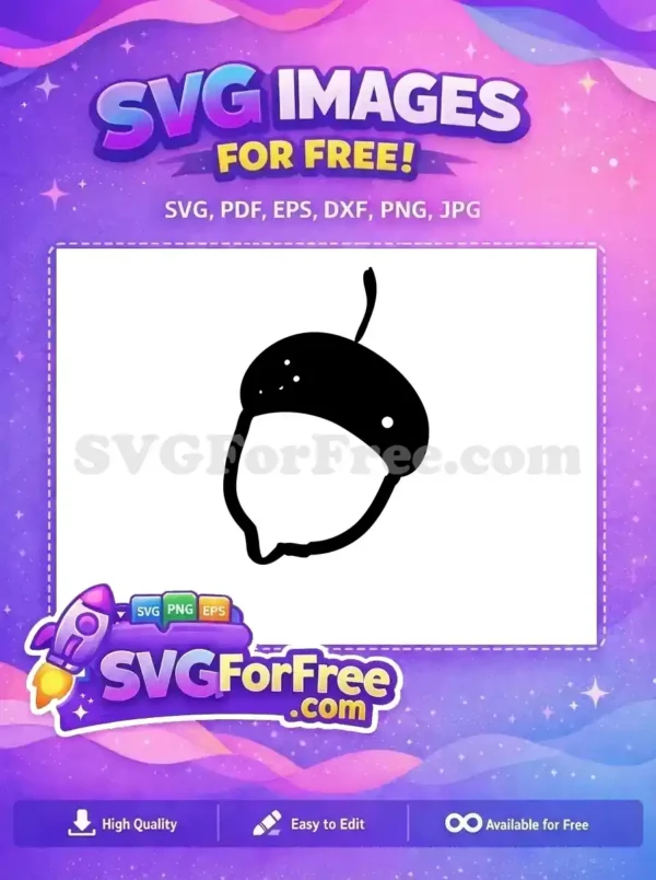 Free Black Acorn Free Autumn Harvest Fall Thanksgiving Free SVG