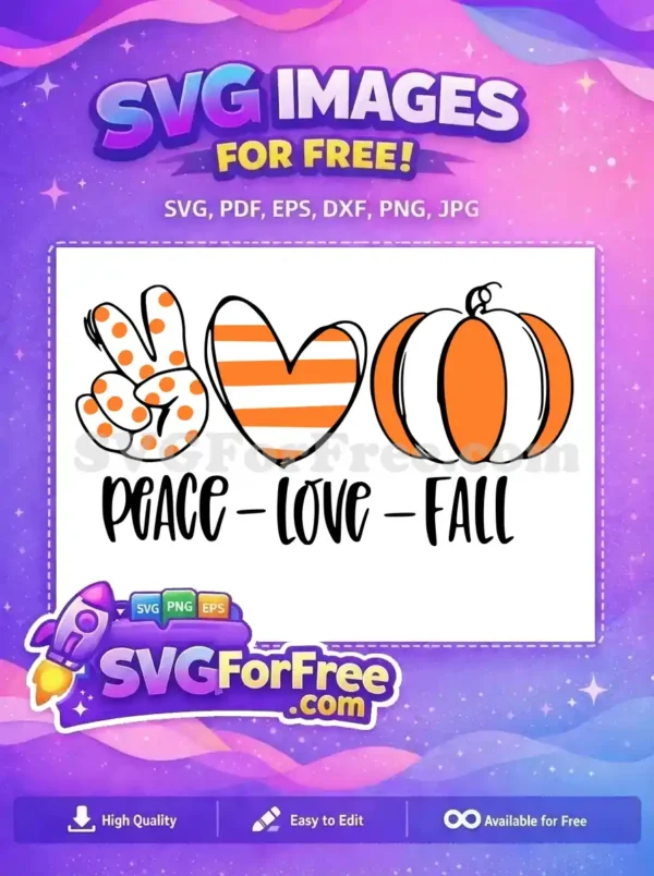 Free polka dot peace Free striped heart Fall Free SVG