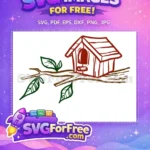 Free brown birdhouse Free green leaves Fall Thanksgiving Quotes Free SVG - Instant Download