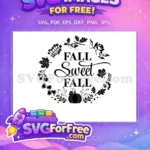 Free Autumn Wreath Free Pumpkin Leaves Thanksgiving Quote Free SVG - Instant Download