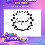Free Congrats Free Leafy Wreath Fall Thanksgiving Quotes Free SVG - Instant Download