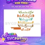 Free Colorful Harvest Text Free Autumn Leaves Fall Thanksgiving Quotes Free SVG - Instant Download
