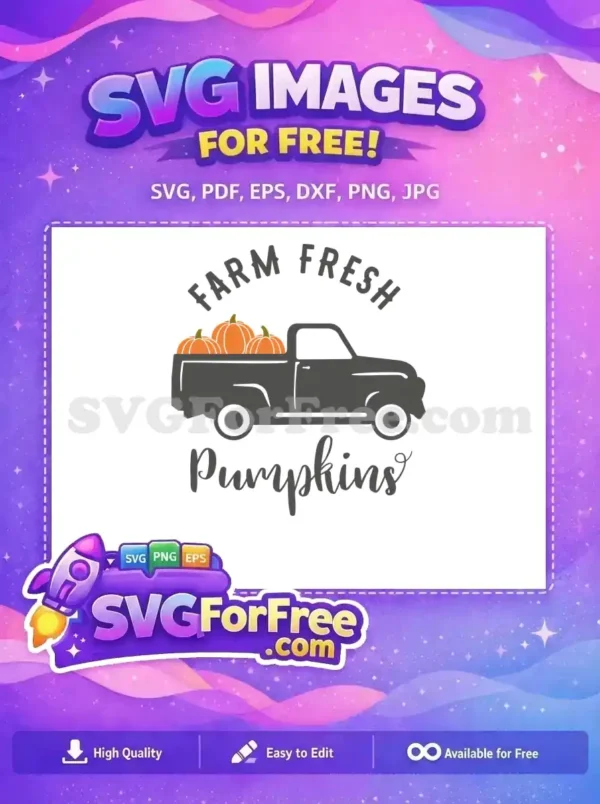 Free Vintage Truck Free Orange Pumpkins Fall Thanksgiving Quotes Free SVG