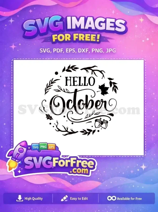 Free October Free Autumn Acorns Fall Thanksgiving Quotes Free SVG