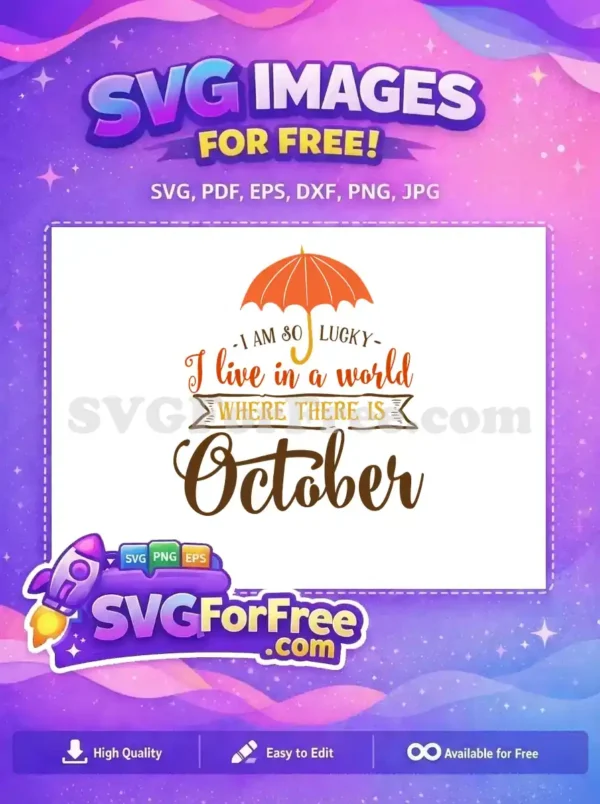 Free Orange Umbrella Free Lucky October Thanksgiving Quotes Free SVG