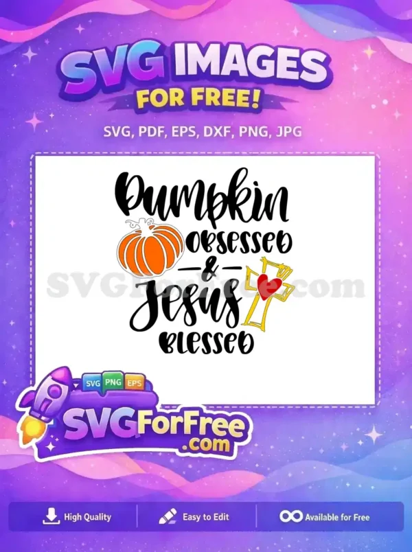 Free Orange Pumpkin Free Blessed Fall Thanksgiving Quotes Free SVG