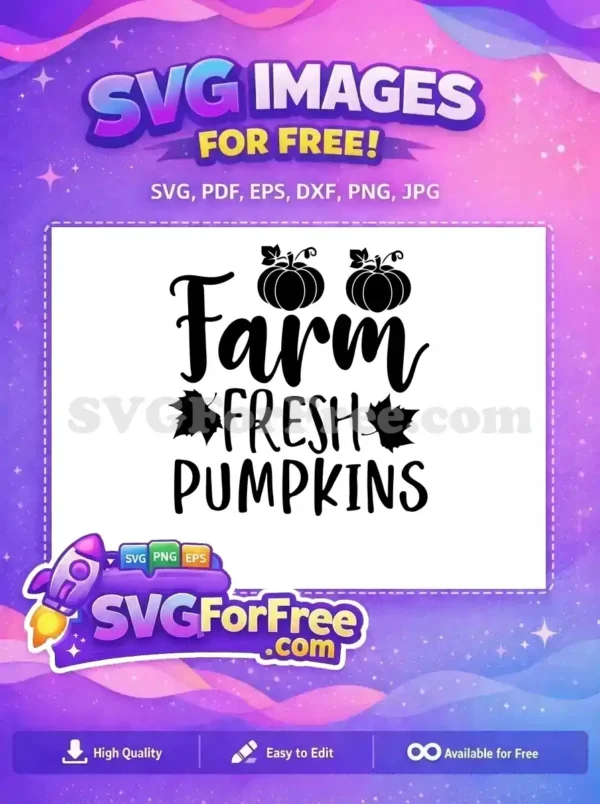 Free Farm Fresh Free Pumpkins Leaves Thanksgiving Free SVG