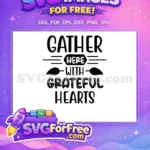 Free Grateful Dotted Hearts Free Autumn Leaves Thanksgiving Free SVG - Instant Download