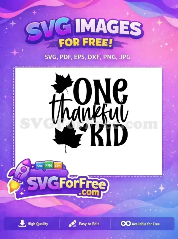 Free Thankful-Kid Free Maple-Leaves Fall Thanksgiving Quotes Free SVG