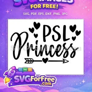 Free black PSL Princess script Free hearts arrow Fall Free SVG