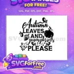 Free Autumn Leaves Free Black Pumpkin Acorn Fall Thanksgiving Quotes Free SVG - Instant Download