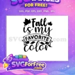 Free Black Maple Leaf Free Favorite Color Quote Fall Thanksgiving Free SVG - Instant Download