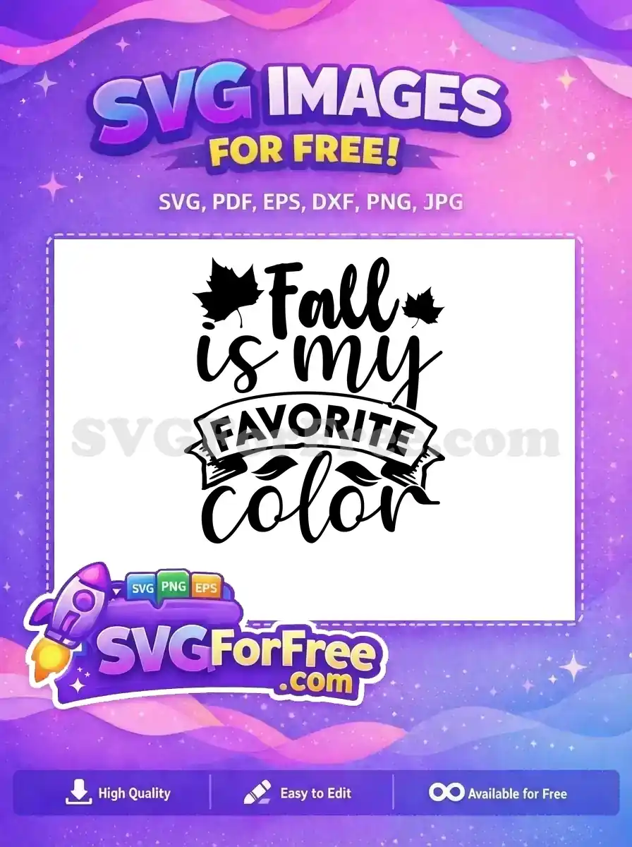 Free Black Maple Leaf Free Favorite Color Quote Fall Thanksgiving Free SVG